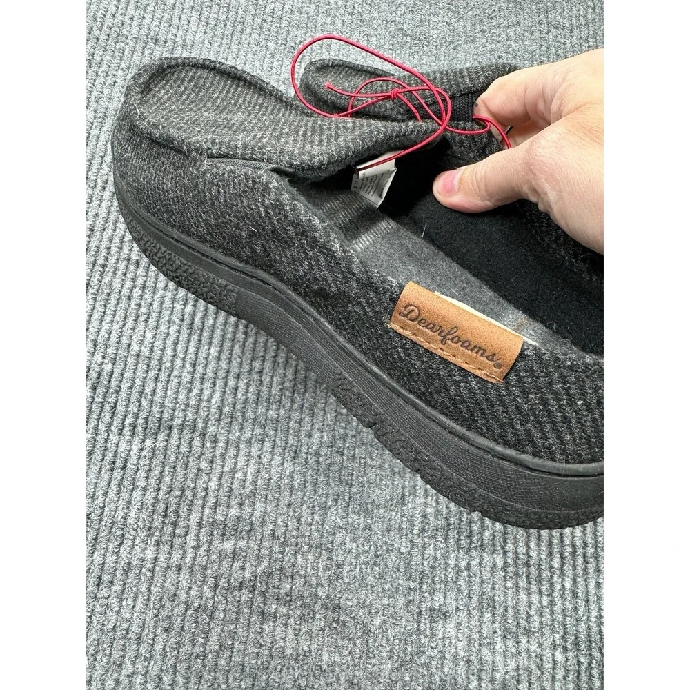 Dearfoams‎ Slippers Mens Small 7-8 Memory Foam Grey New